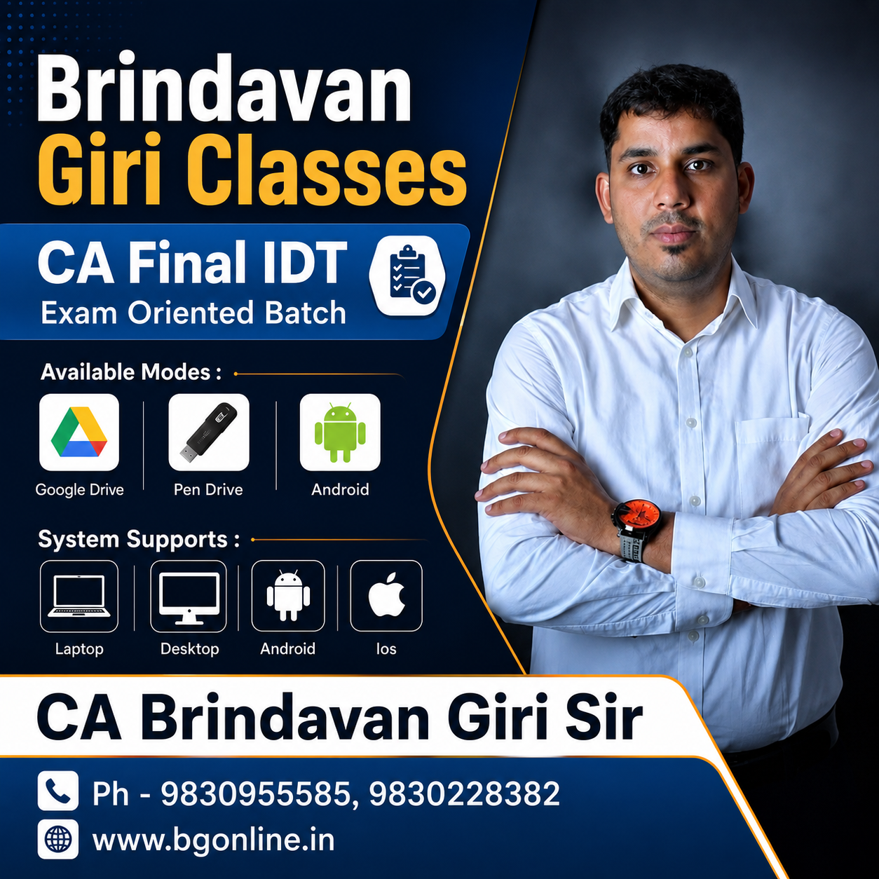 CA Final IDT (Exam Oriented Fast Track batch) for Nov26 Exams
